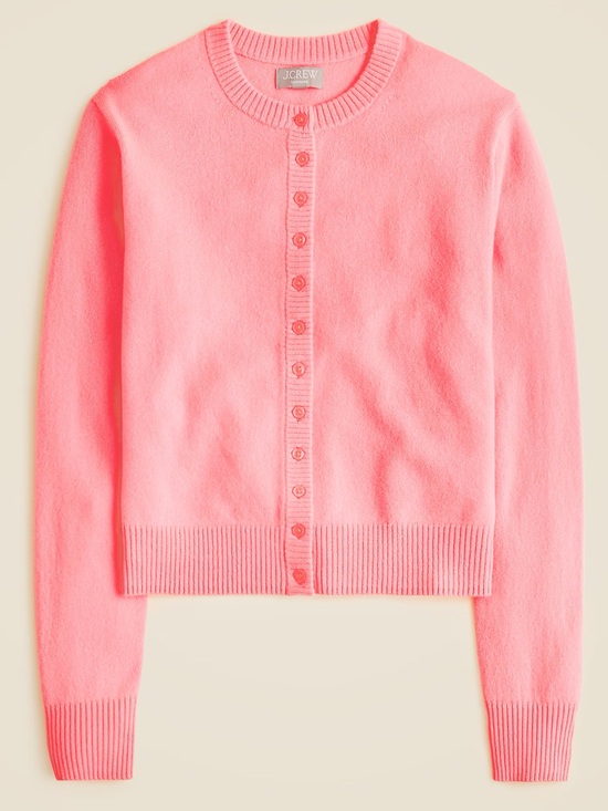 J. Crew Sweaters - NWT J. CREW Perfect 100% Cashmere Cardigan Sweater Neon Vivid Coral Small CP465